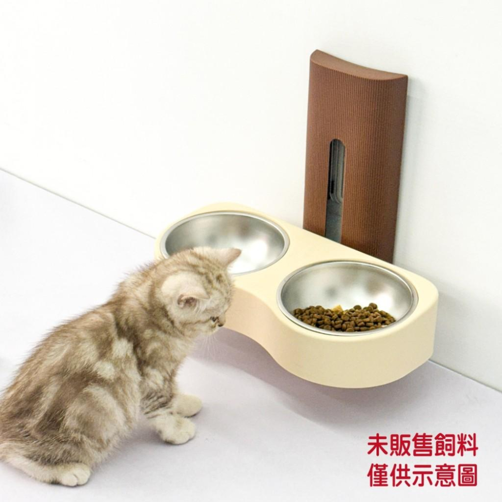 毛寵星人【寵物來了 台灣現貨】可調式壁掛寵物碗 雙碗 寵物飲水碗 可掛壁寵物碗 高度可調節-細節圖4