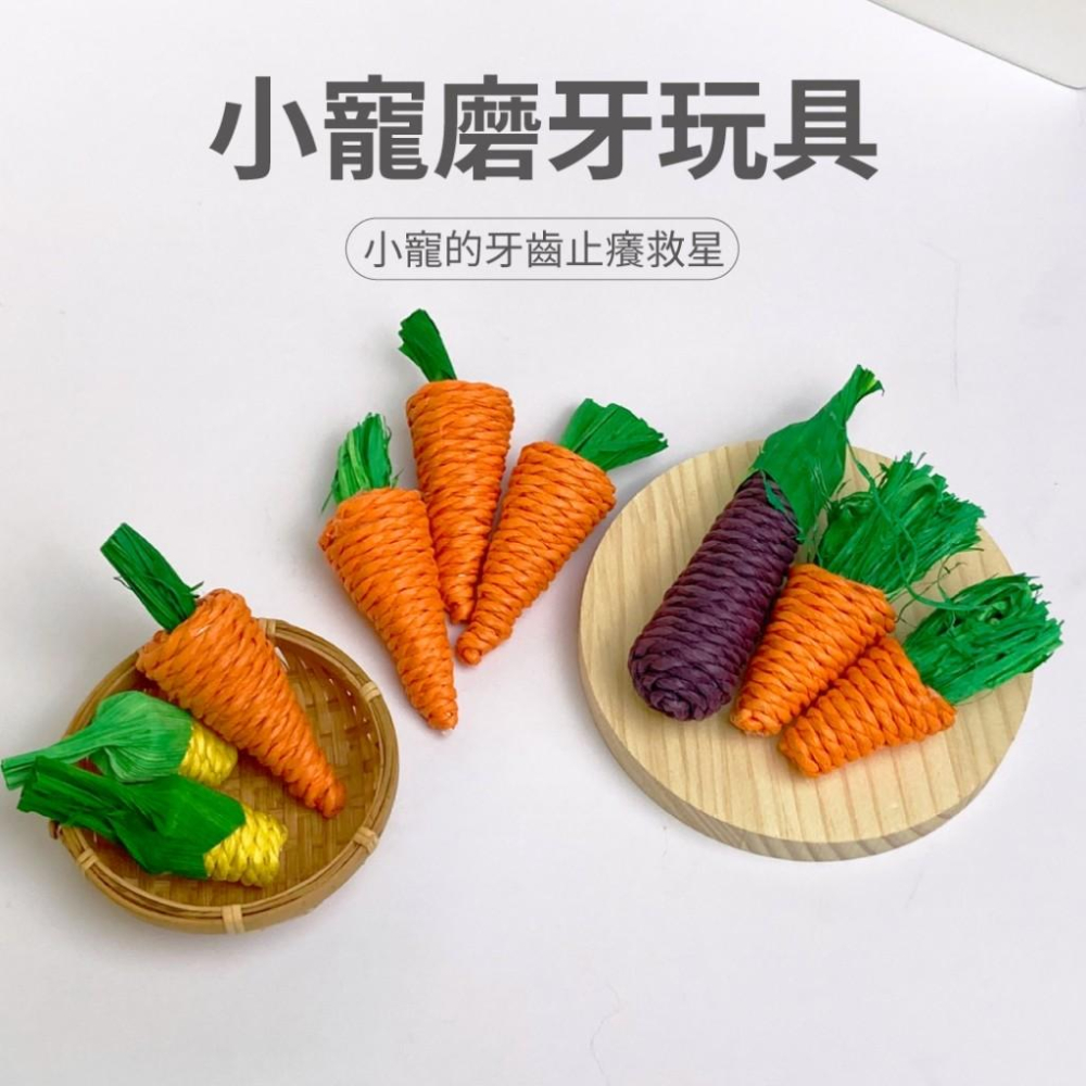 毛寵星人【寵物來了 台灣現貨】小寵草繩玩具3入組 倉鼠玩具 磨牙玩具 小動物 熊鼠 紙捲-細節圖2