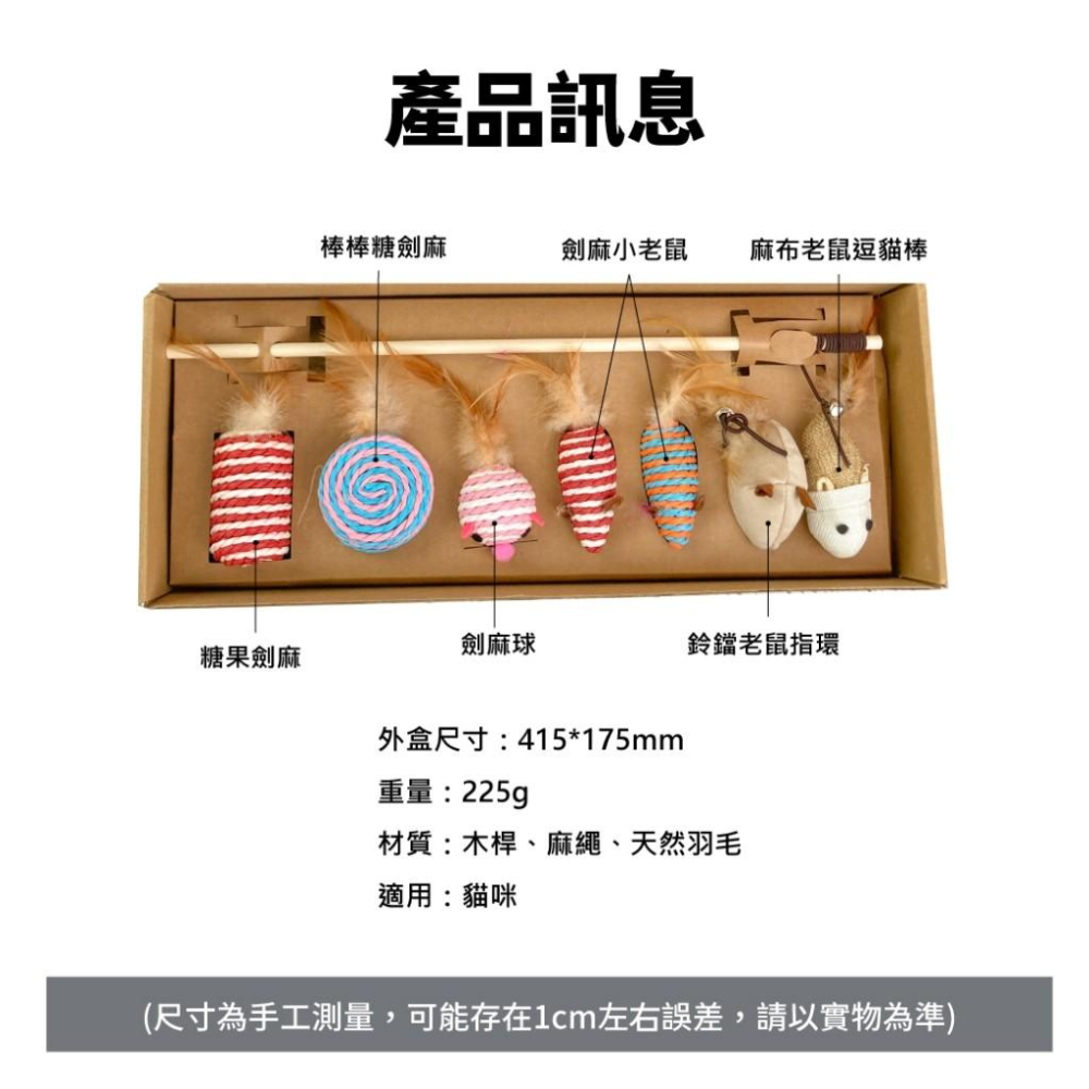 毛寵星人【有喵病 台灣現貨】麻布鼠逗貓七件套  貓玩具 貓窩 貓抓板-細節圖6