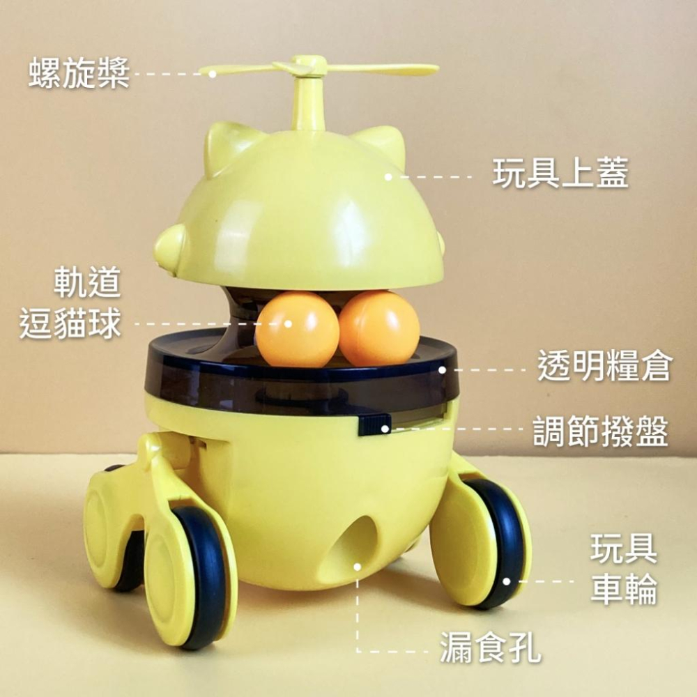 毛寵星人【寵物來了 台灣現貨】不倒翁寵物漏食車 寵物益智玩具 零食車 漏食玩具-細節圖3