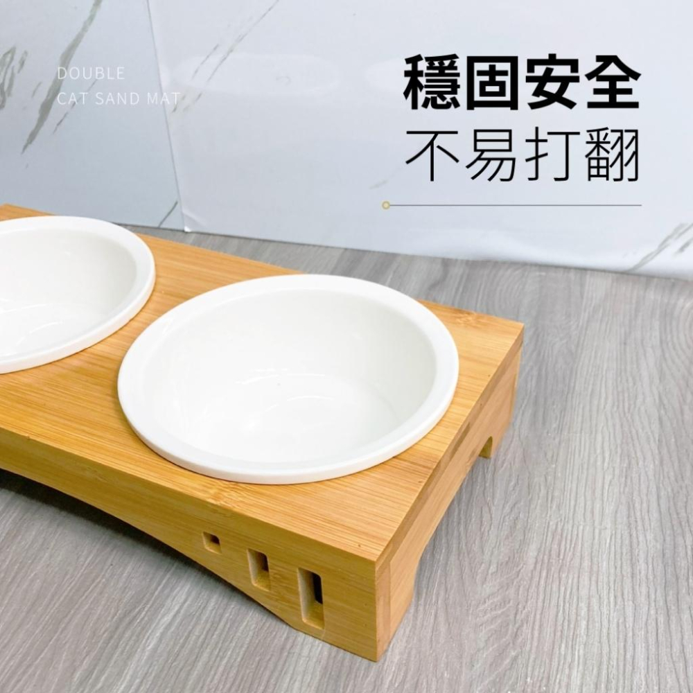 台灣現貨毛寵星人 寵物來了 木質拱形陶瓷碗架  寵物木碗架 陶瓷碗 寵物餐桌-細節圖7