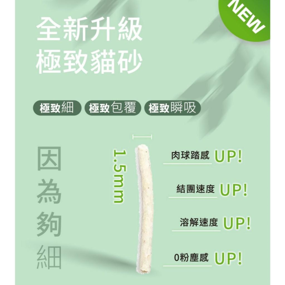 毛寵星人【Eco Clean 艾可1.5mm極細豆腐貓砂】極細直徑 迅速結團 秒吸水 7L(2.5kg)-細節圖3