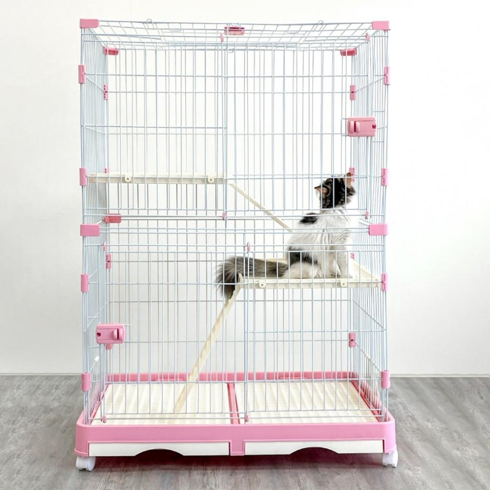 毛寵星人【有喵病 台灣現貨】抽屜式貓砂盆三層貓籠 四層貓籠 抽屜式貓砂盆貓籠 寵物籠 貓咪-細節圖6