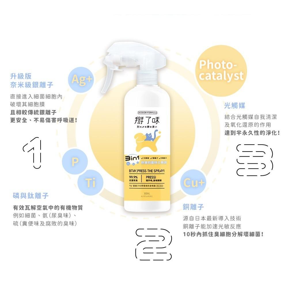 毛寵星人【掰了味 科學環境除臭噴霧】寵物除臭 三效合一 除臭滅菌 中性溫和 無酒精-細節圖5
