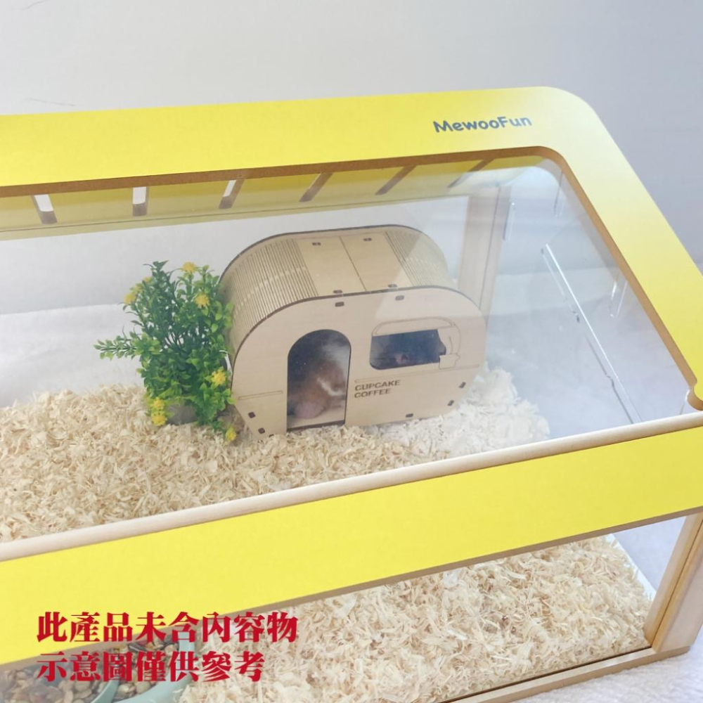 【大尾巴】台灣現貨 寵物來了 木質全景倉鼠籠 木質別墅倉鼠籠 倉鼠別墅 造景籠 飼養箱-細節圖3