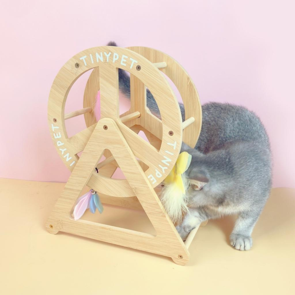 【大尾巴】有喵病 台灣現貨 喵來運轉逗貓摩天輪 逗貓棒 貓玩具 蝴蝶響紙貓咪玩具-細節圖7