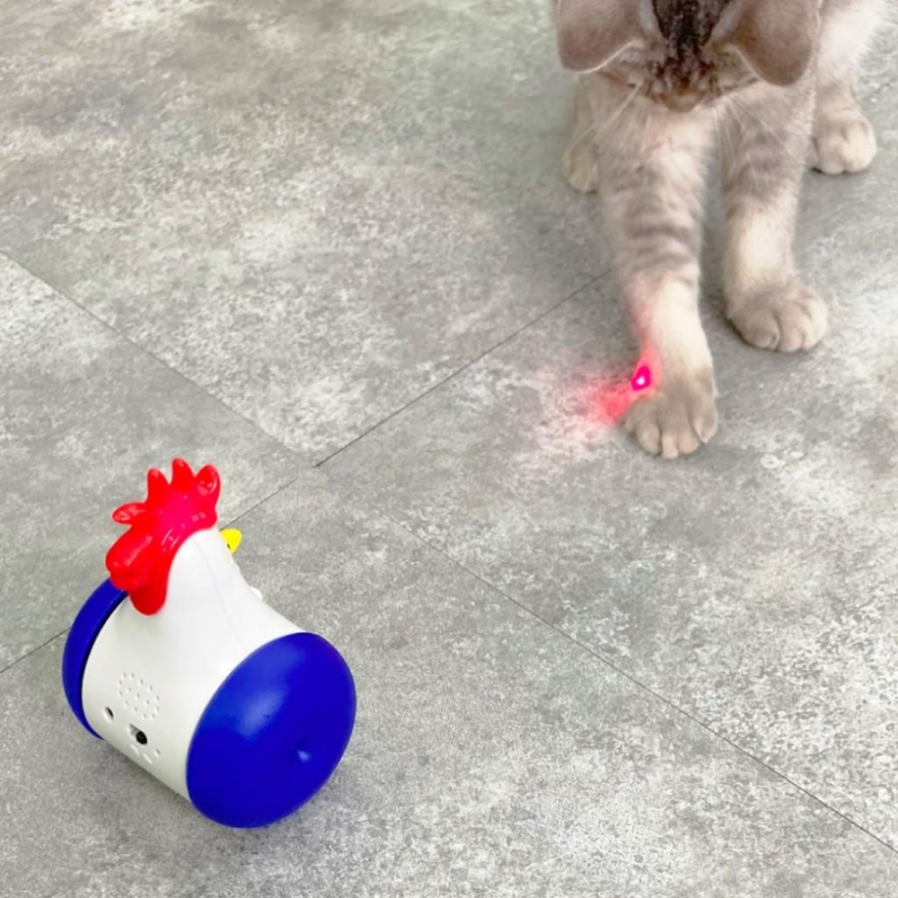 【大尾巴】寵物來了 台灣現貨 紅外線不倒翁發聲玩具 寵物玩具 紅外線 小雞玩具車-細節圖7