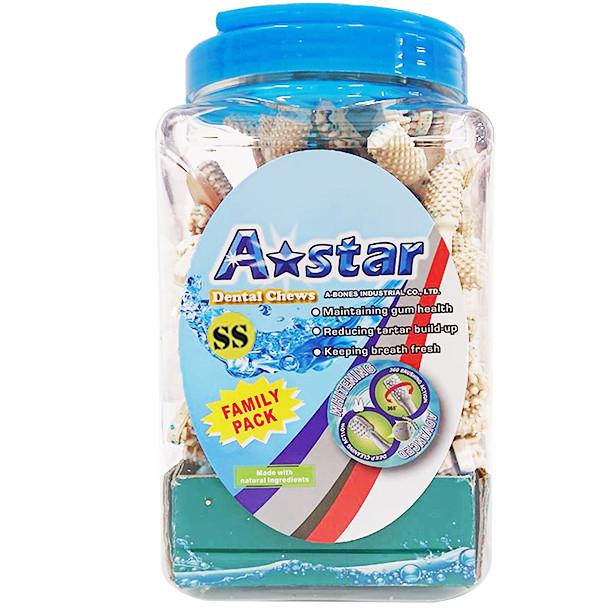 【大尾巴】Astar AB亮白雙頭潔牙骨 桶裝 超大桶 家庭號 犬零食 狗零食 潔牙骨-細節圖4