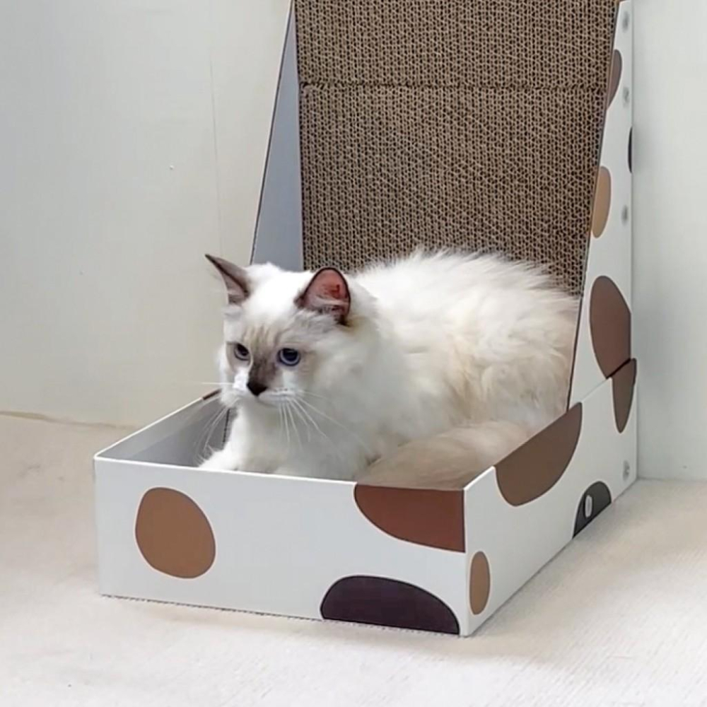 【大尾巴】有喵病 紙盒L型貓抓板 貓抓板 貓玩具 貓抓窩 瓦楞紙抓板 貓磨爪-細節圖6