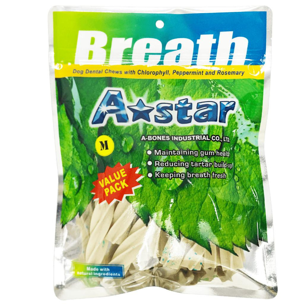 【大尾巴】Astar AB亮白螺旋五星棒 犬零食 狗零食 潔牙骨 袋裝  大包 小包-細節圖3