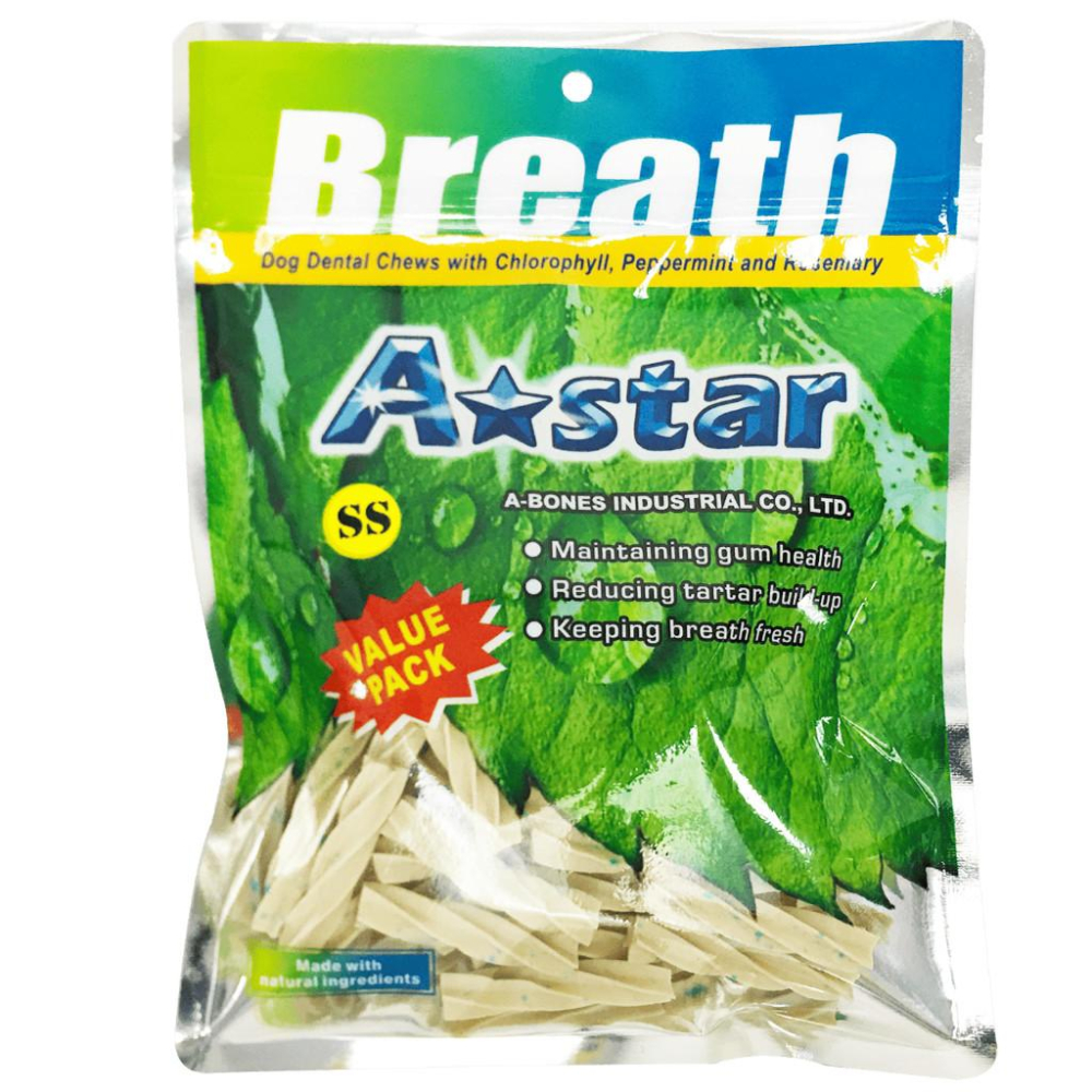 【大尾巴】Astar AB亮白螺旋五星棒 犬零食 狗零食 潔牙骨 袋裝  大包 小包-細節圖4