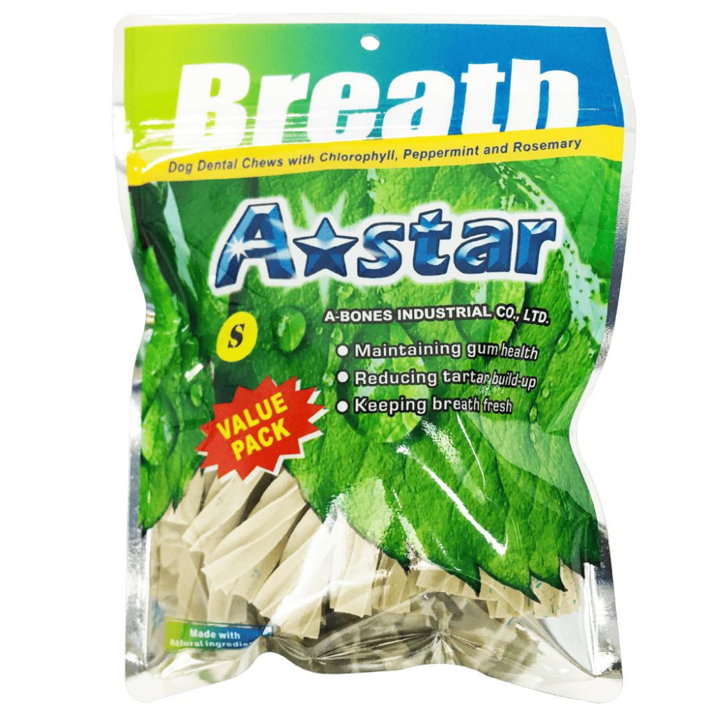 【大尾巴】Astar AB亮白螺旋五星棒 犬零食 狗零食 潔牙骨 袋裝  大包 小包-細節圖5