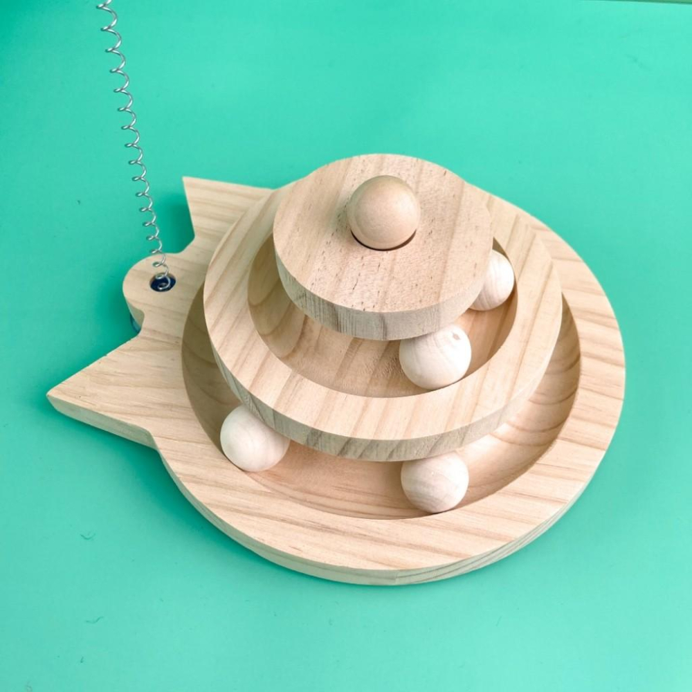 有喵病 台灣現貨 實木逗貓轉盤 貓抓柱 劍麻球 貓玩具 羽毛逗貓 貓轉盤 劍麻貓抓柱-細節圖4