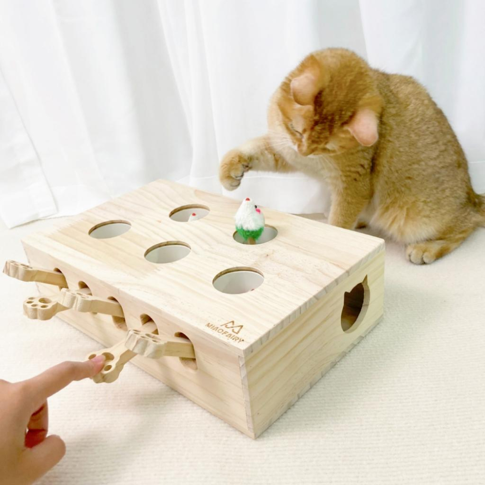 有喵病 台灣現貨 原木打地鼠貓玩具 貓咪打地鼠 寵物玩具 貓薄荷 貓玩具 互動玩具-細節圖7