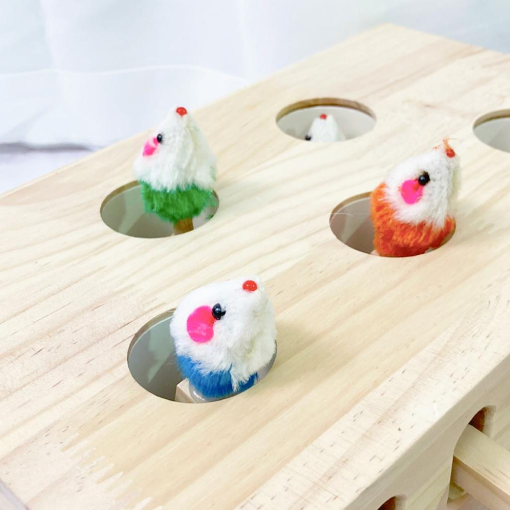 有喵病 台灣現貨 原木打地鼠貓玩具 貓咪打地鼠 寵物玩具 貓薄荷 貓玩具 互動玩具-細節圖8