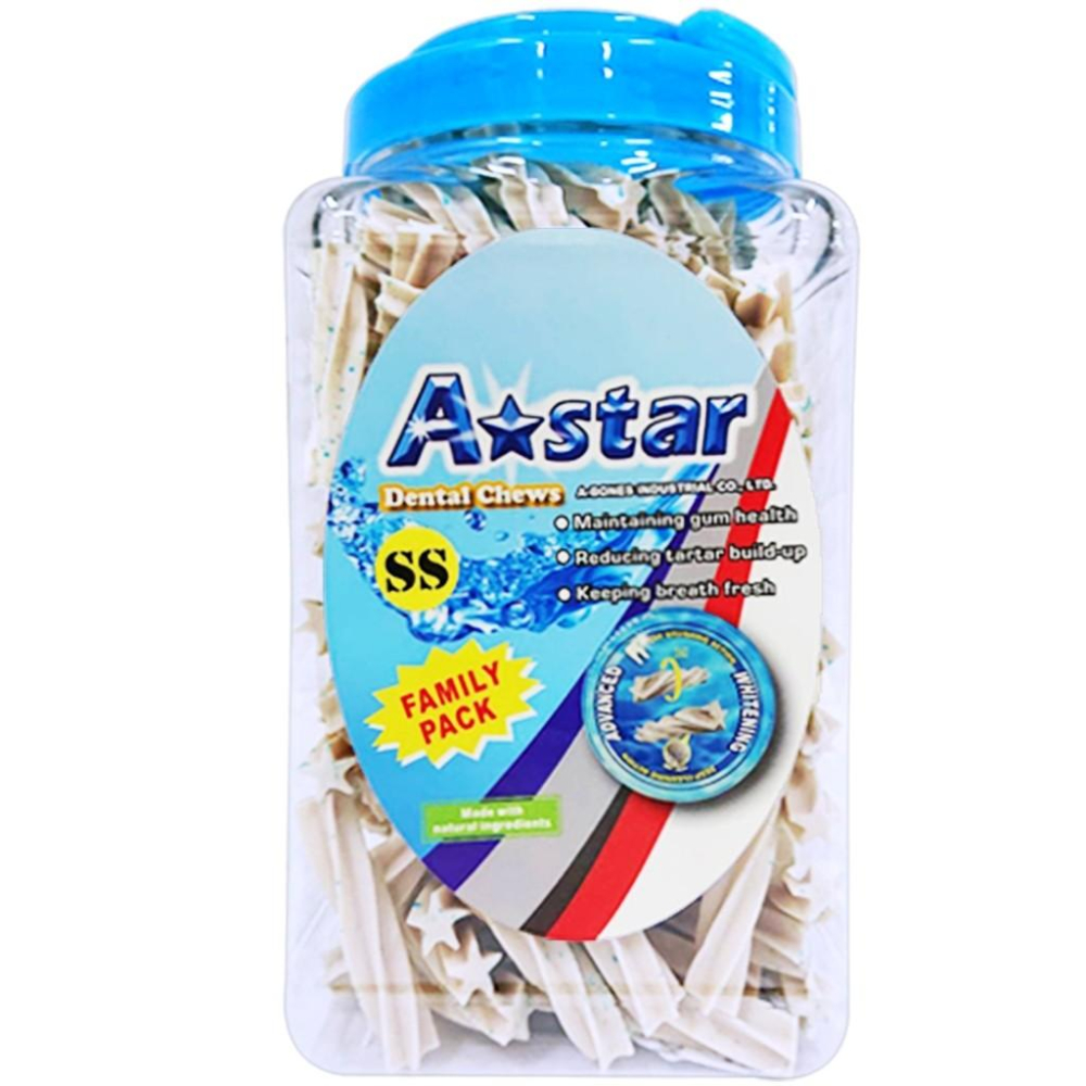 🍭有才寵物商店  Astar AB亮白螺旋五星棒【桶裝】狗零食 潔牙骨 犬零食 家庭號 超大桶-細節圖3