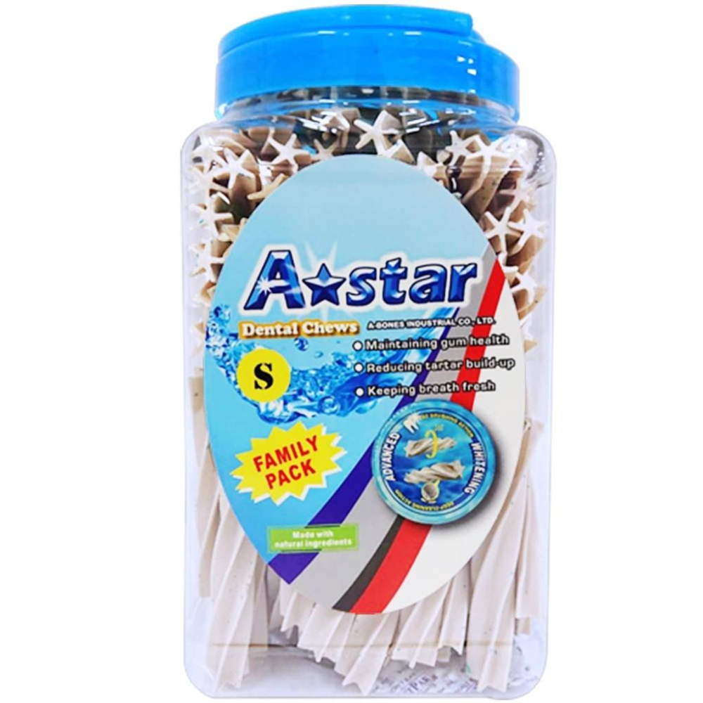 🍭有才寵物商店  Astar AB亮白螺旋五星棒【桶裝】狗零食 潔牙骨 犬零食 家庭號 超大桶-細節圖4