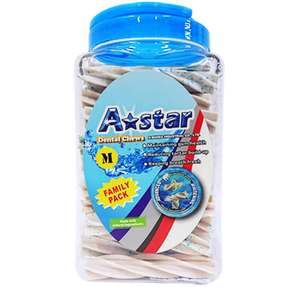 🍭有才寵物商店  Astar AB亮白螺旋五星棒【桶裝】狗零食 潔牙骨 犬零食 家庭號 超大桶-細節圖5