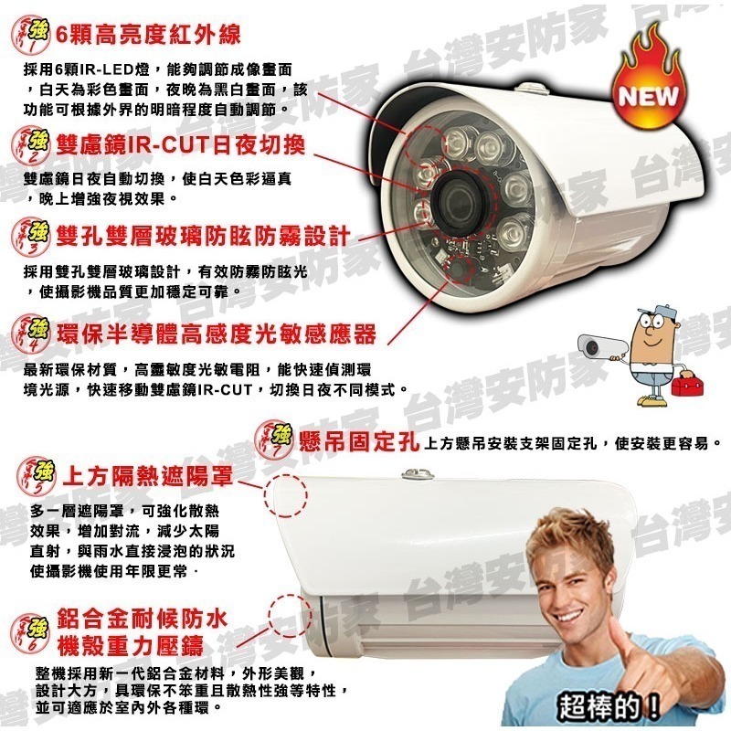 AHD 1080P 攝影機 2MP 防水 監視器 監控 鏡頭 適 200萬 5MP 4路 8路 DVR 昇銳 台灣晶相-細節圖3