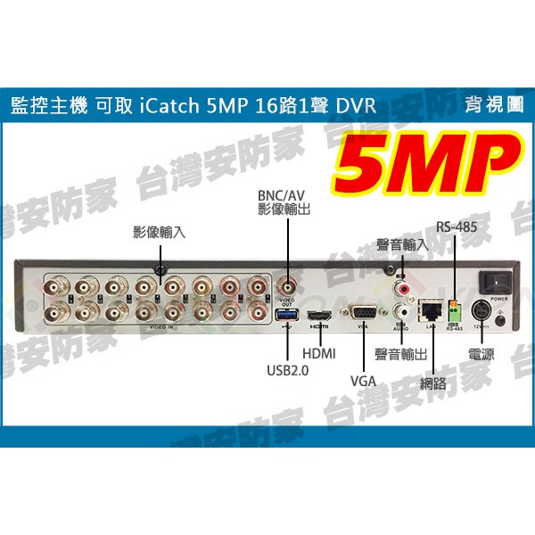 5MP 可取 16路 KMQ-1628 監控 ICATCH 主機 AHD DVR 適 1080P 紅外線 監視器 攝影機-細節圖4