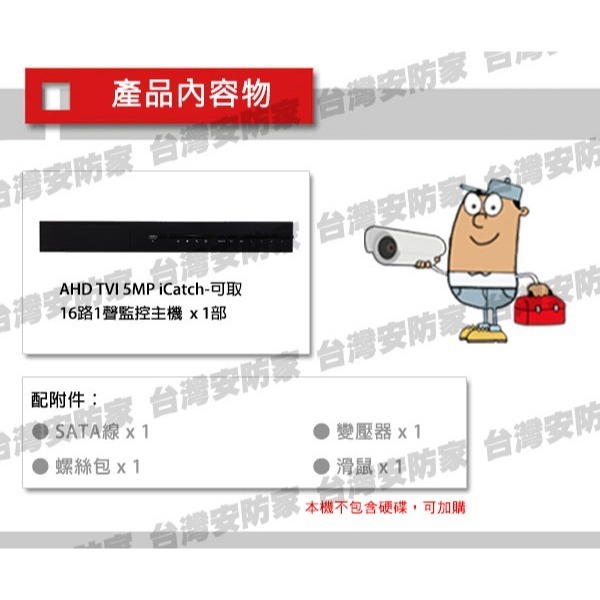 5MP 可取 16路 KMQ-1628 監控 ICATCH 主機 AHD DVR 適 1080P 紅外線 監視器 攝影機-細節圖5