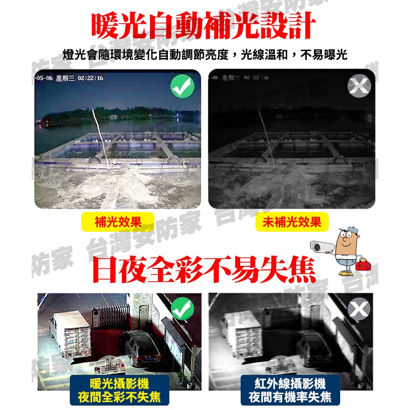 5MP 含收音 全彩 監視器 攝影機 暖光 同軸音頻 500萬 鏡頭 適 監控 DVR 4路 8路 16路 昇銳 主機-細節圖10