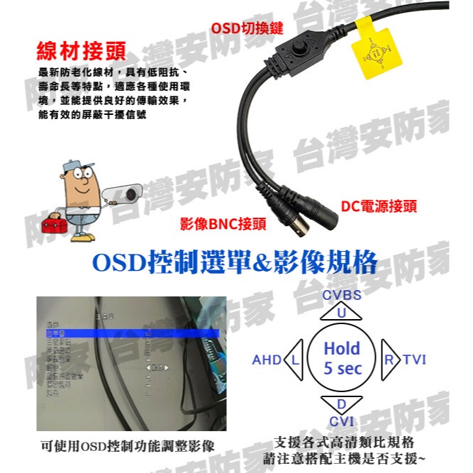 AHD 1080P 廣角 半球 紅外線 攝影機 2MP 防水 鋁合金 200萬 監視器 監控 鏡頭 適 昇銳 可取-細節圖9