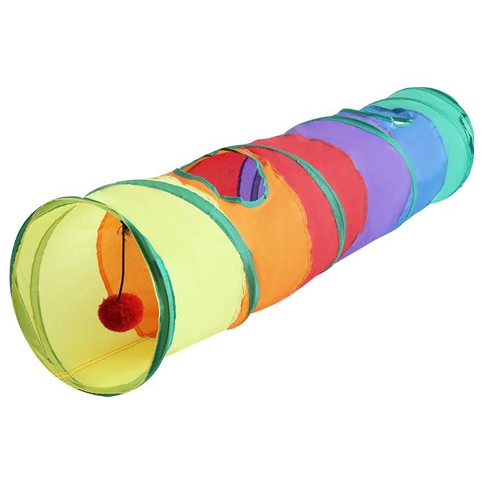 台灣現貨驕傲貓狗 有喵病 彩色隧道 貓隧道 直筒隧道 S型隧道 貓玩具 貓咪隧道-細節圖3
