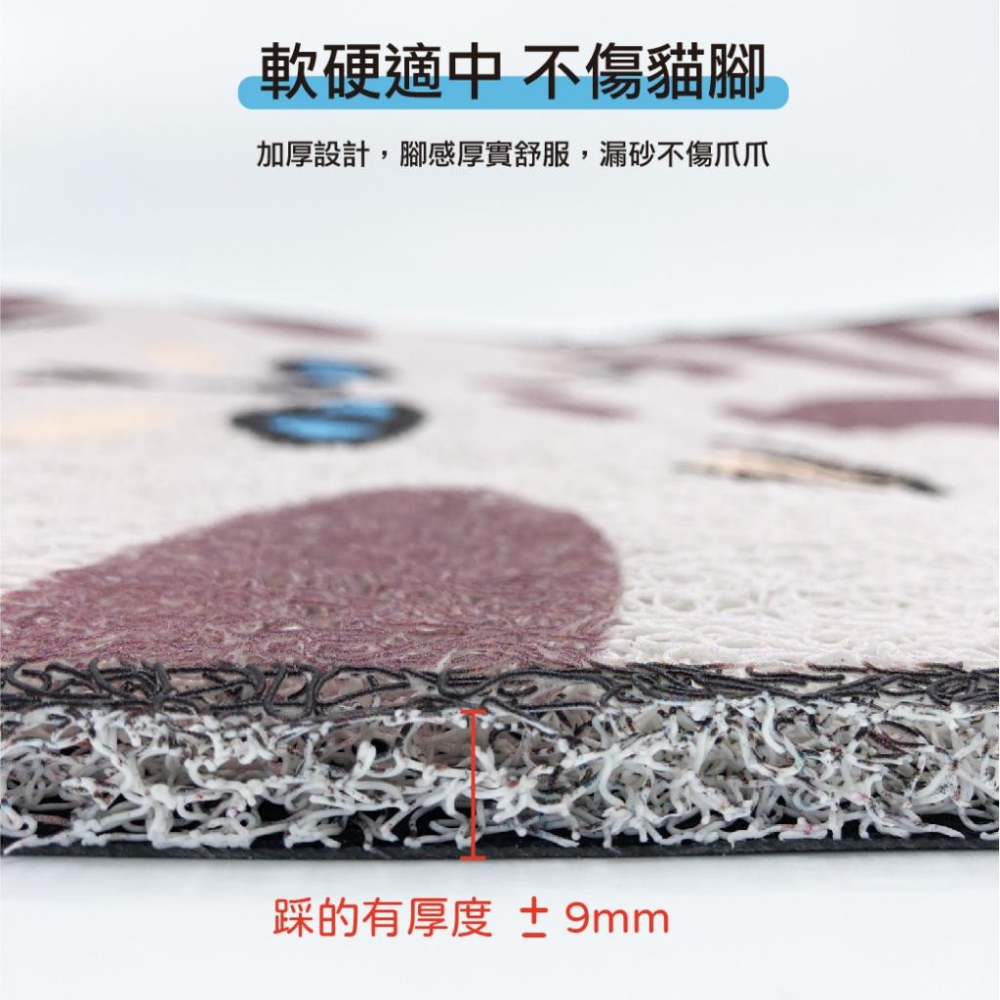 台灣現貨 驕傲貓狗 有喵病 防外濺雙層落砂墊 60CM 雙層貓砂墊 落砂踏板 動物造型-細節圖5