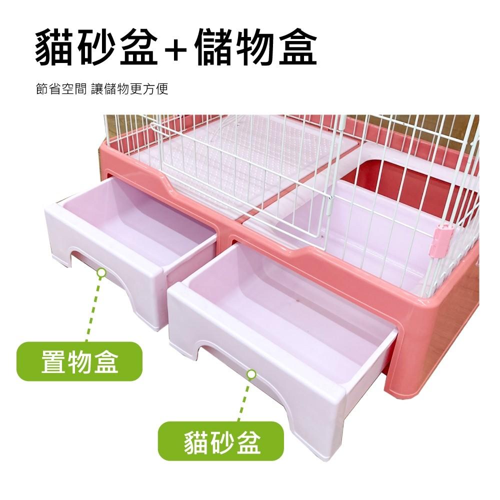 驕傲貓狗 有喵病 台灣現貨 抽屜式貓砂盆三層貓籠 四層貓籠 抽屜式貓砂盆貓籠 寵物籠 貓咪籠-細節圖4