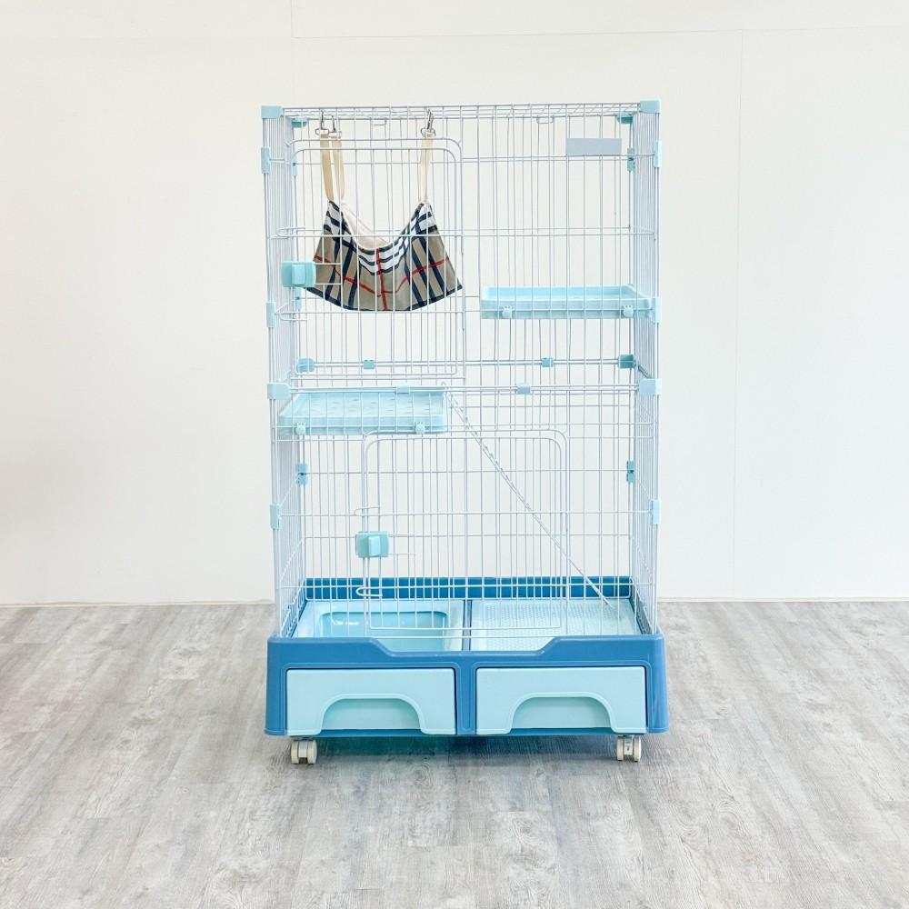 驕傲貓狗 有喵病 台灣現貨 抽屜式貓砂盆三層貓籠 四層貓籠 抽屜式貓砂盆貓籠 寵物籠 貓咪籠-細節圖9