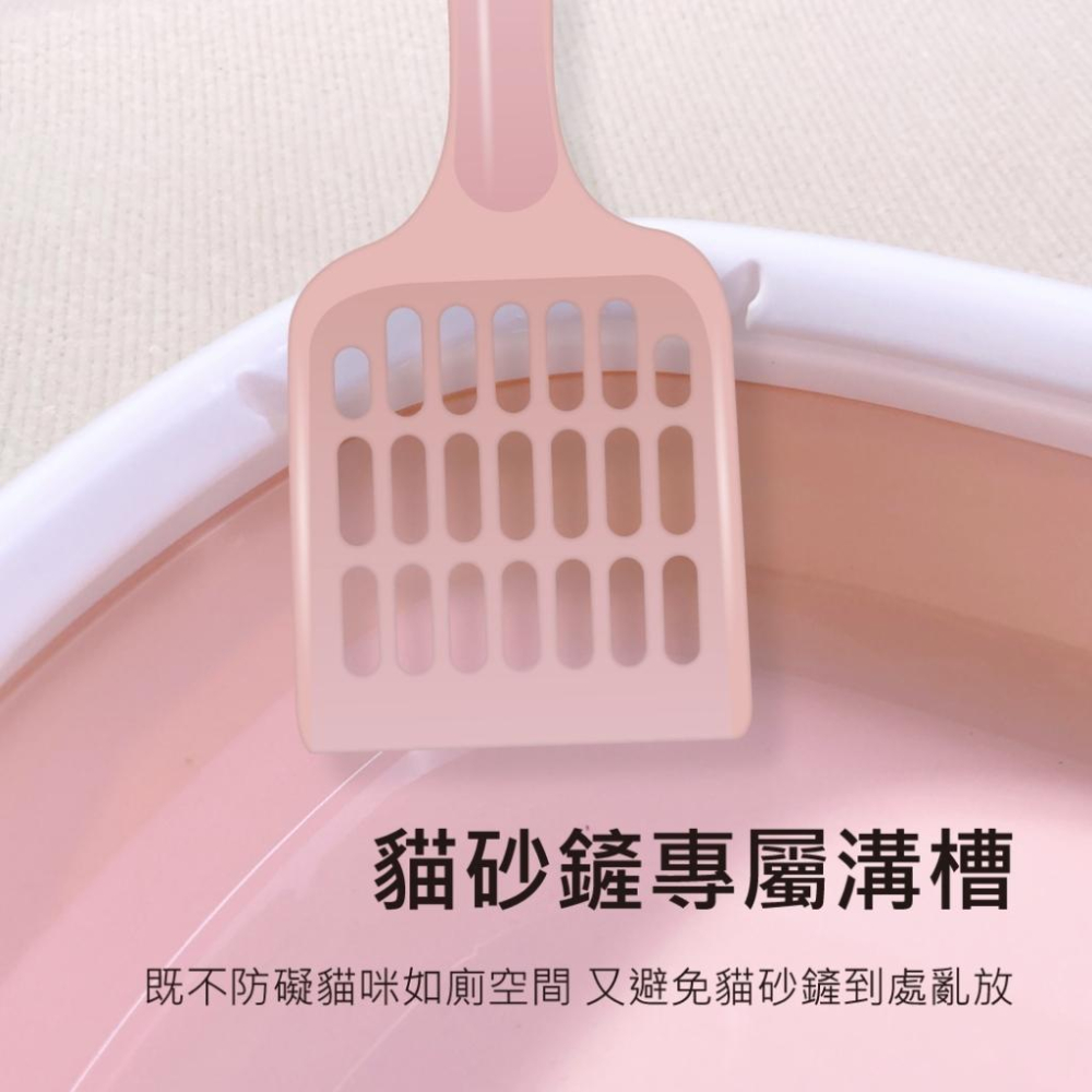 台灣現貨✅貓狗好時光 有喵病 簡約式貓砂盆 半封閉式貓砂盆 貓砂盆 貓砂 防噴濺貓砂盆 貓便盆 貓廁所-細節圖4