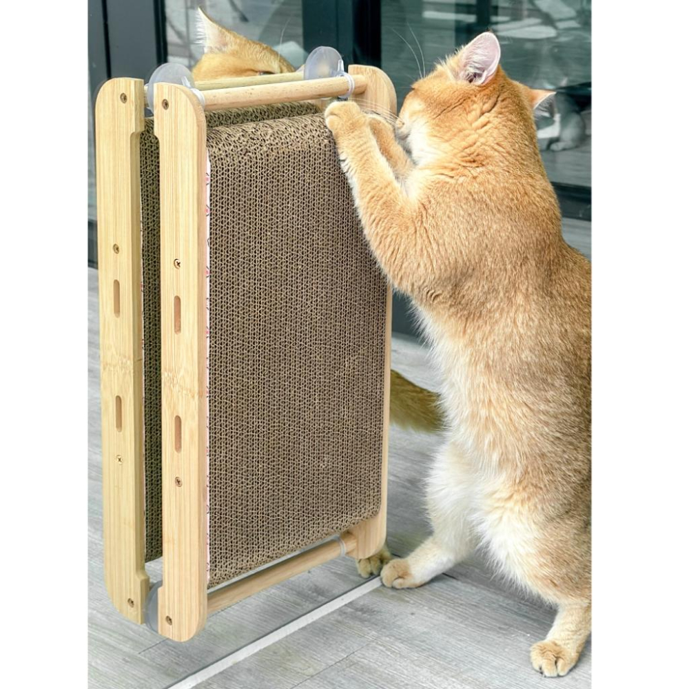 台灣現貨✅貓狗好時光 有喵病  實木立式吸盤貓抓板 貓抓板替換芯 貓磨爪 貓抓板 貓玩具-細節圖7