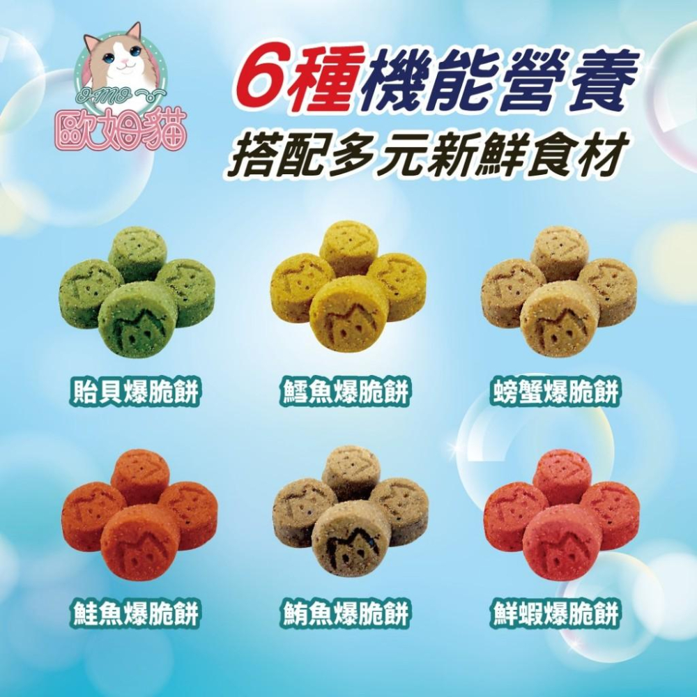 ✅貓狗好時光【歐姆貓 乳酸菌爆脆餅】貓零食 貓餅乾 袋裝(20g*4入)/單包裝(20g)-細節圖3