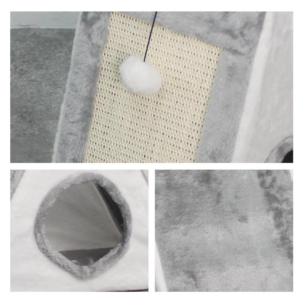 台灣現貨✅貓狗好時光有喵病 三角絨毛貓抓窩 三角 絨毛 貓抓板 貓窩 睡窩 多功能-細節圖4