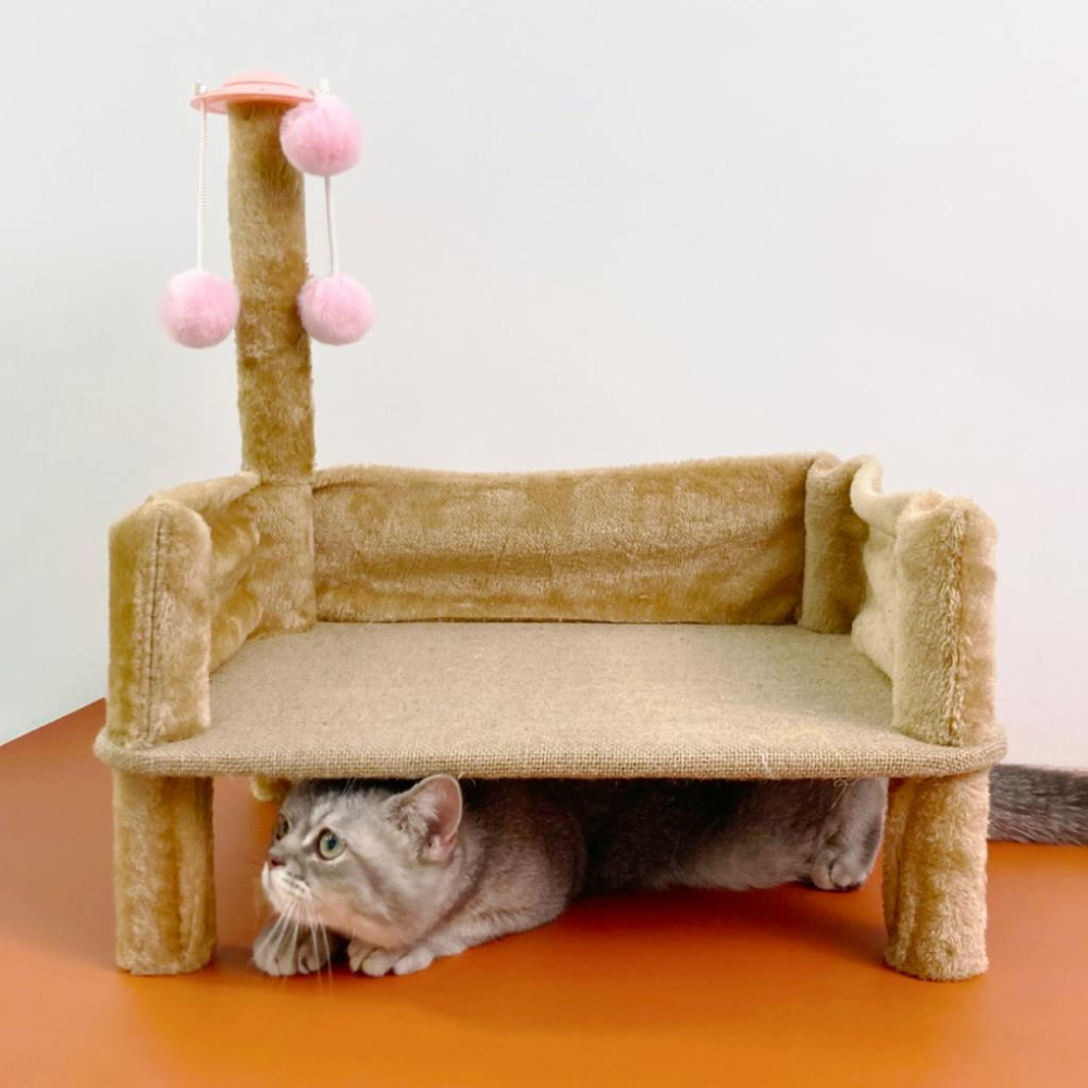 台灣現貨✅貓狗好時光 有喵病 多功能貓抓床 貓抓屋 貓床 貓窩 貓睡墊 貓抓床 寵物窩 寵物用品-細節圖3