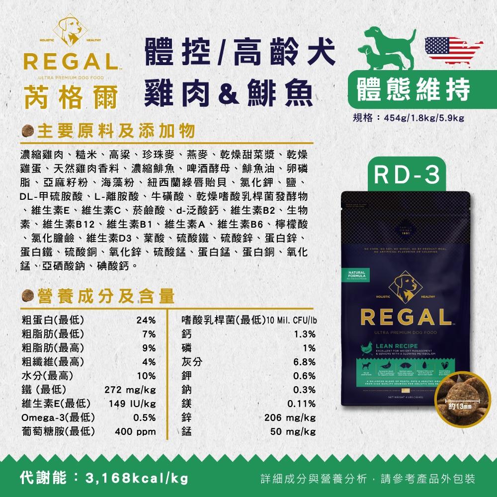 ✅貓狗好時光【REGAL 芮格爾天然犬糧】狗飼料 狗糧 犬飼料【1LB / 4LB】小包-細節圖4