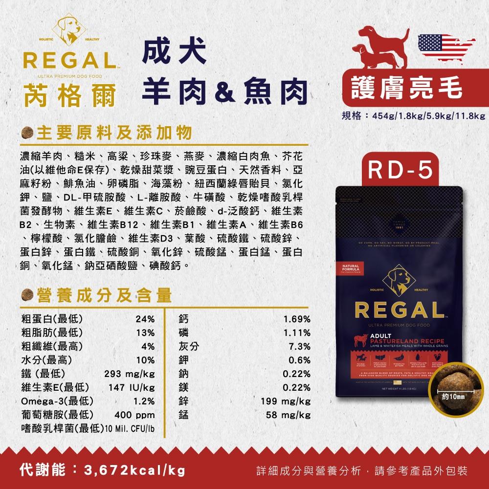 ✅貓狗好時光【REGAL 芮格爾天然犬糧】狗飼料 狗糧 犬飼料【1LB / 4LB】小包-細節圖6