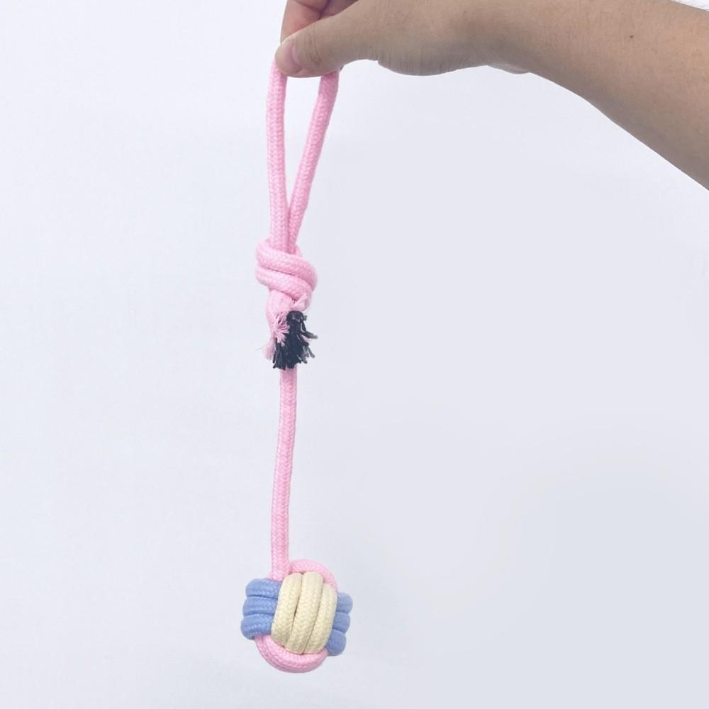 台灣現貨貓狗得來速  馬卡龍色系棉繩玩具 磨牙玩具 棉繩拉環玩具-細節圖3
