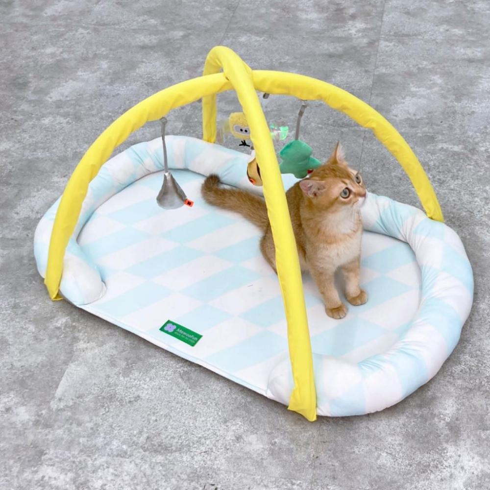 台灣現貨貓狗得來速 有喵病 清涼自嗨墊 夏季 涼蓆 寵物 貓咪 逗貓 貓睡墊 貓窩 玩具睡墊 寵物床-細節圖2