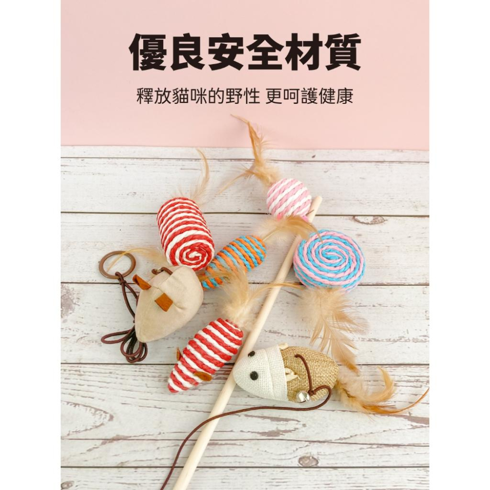 🐻維尼寵物🔥台灣現貨  麻布鼠逗貓七件套  貓玩具-細節圖9