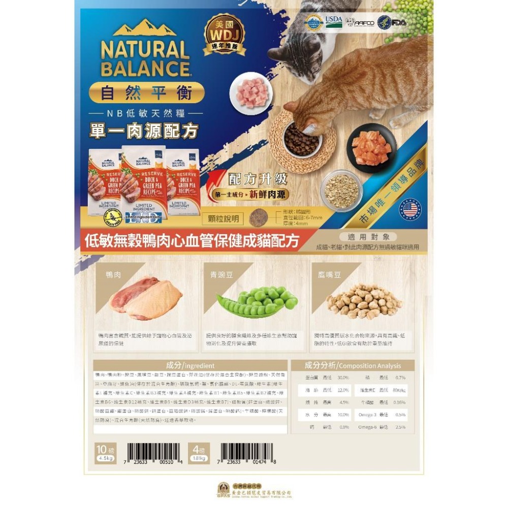 🐻維尼寵物【NB 天然貓糧】Natural Balance 貓飼料 全齡貓 室內貓【大包 15磅】-細節圖7