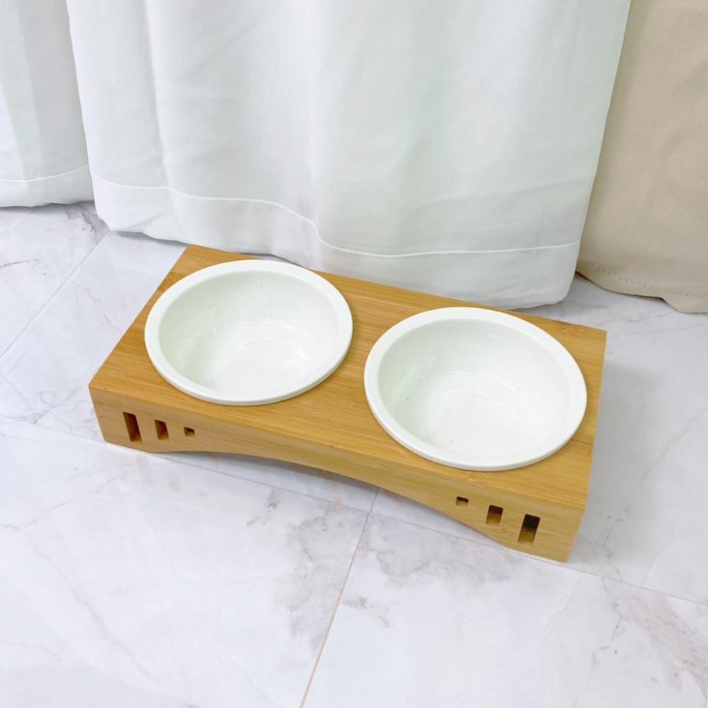 台灣現貨熊好命🧸有喵病 木質拱形陶瓷碗架  寵物木碗架 陶瓷碗 寵物餐桌 貓咪碗-細節圖4