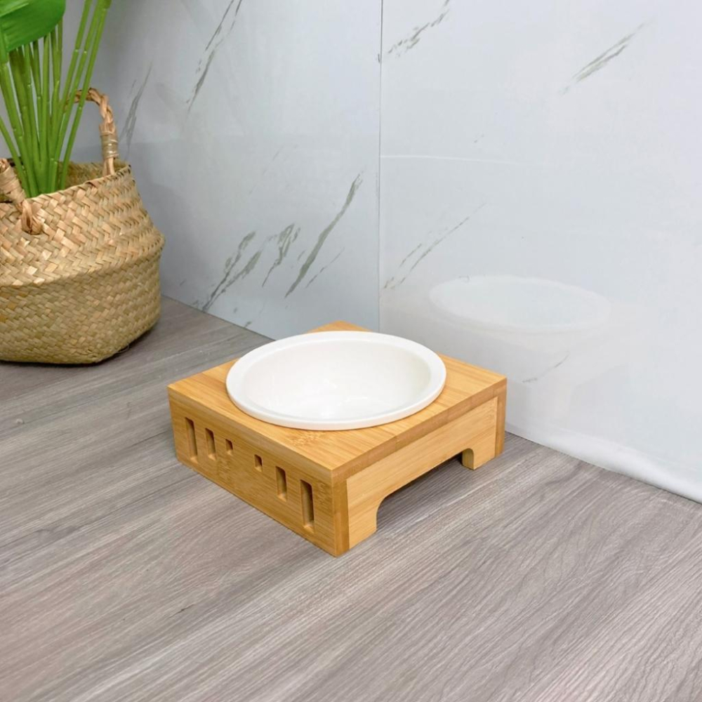 台灣現貨熊好命🧸有喵病 木質拱形陶瓷碗架  寵物木碗架 陶瓷碗 寵物餐桌 貓咪碗-細節圖5