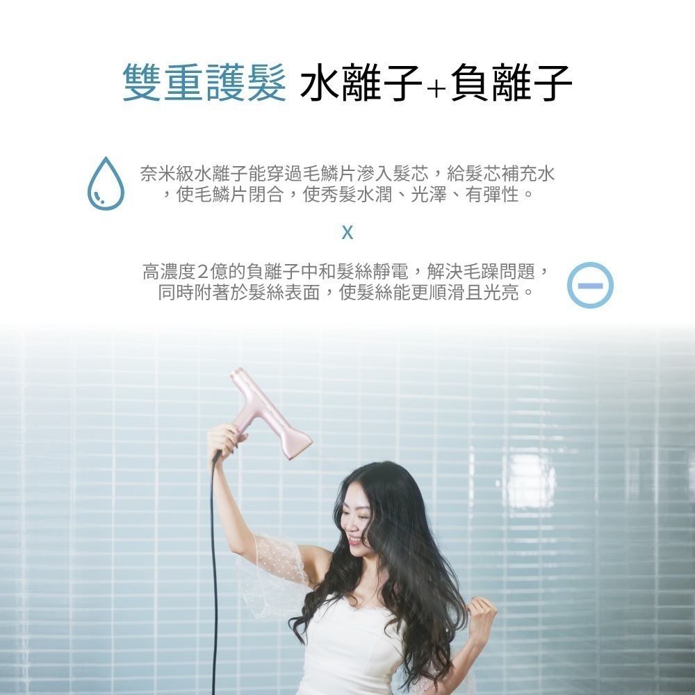 TiDdi 奈米水離子＋2億負離子高速吹風機 (HDI880i玫瑰金粉/薰衣草紫)-細節圖3