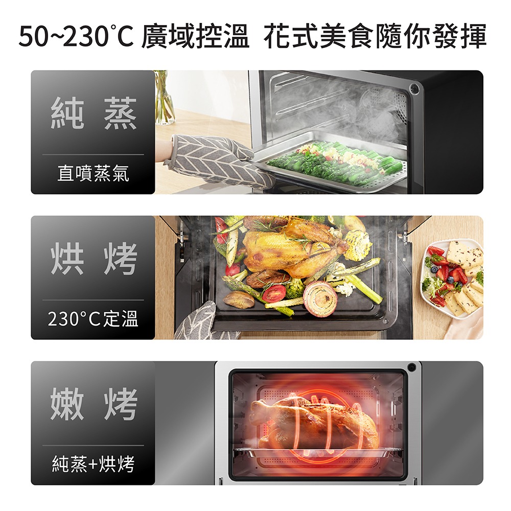 Coz!i 廚膳寶 25公升 蒸烤爐 CO560K 烘烤爐、氣炸、烘焙、蒸烤箱、蒸汽烤箱、蒸滷燉、氣炸烤箱-細節圖2