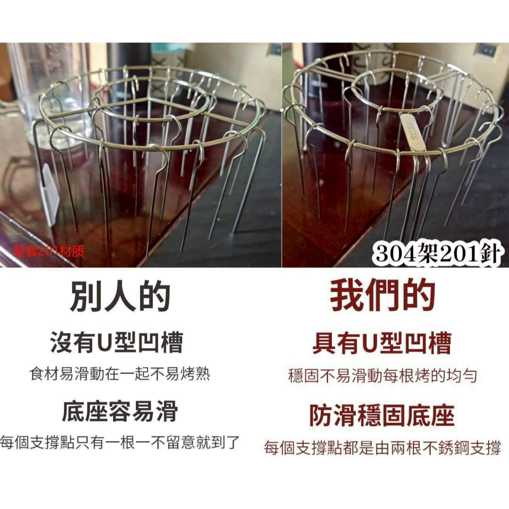 304不銹鋼氣炸鍋烤架#9050(1架24簽)-細節圖10