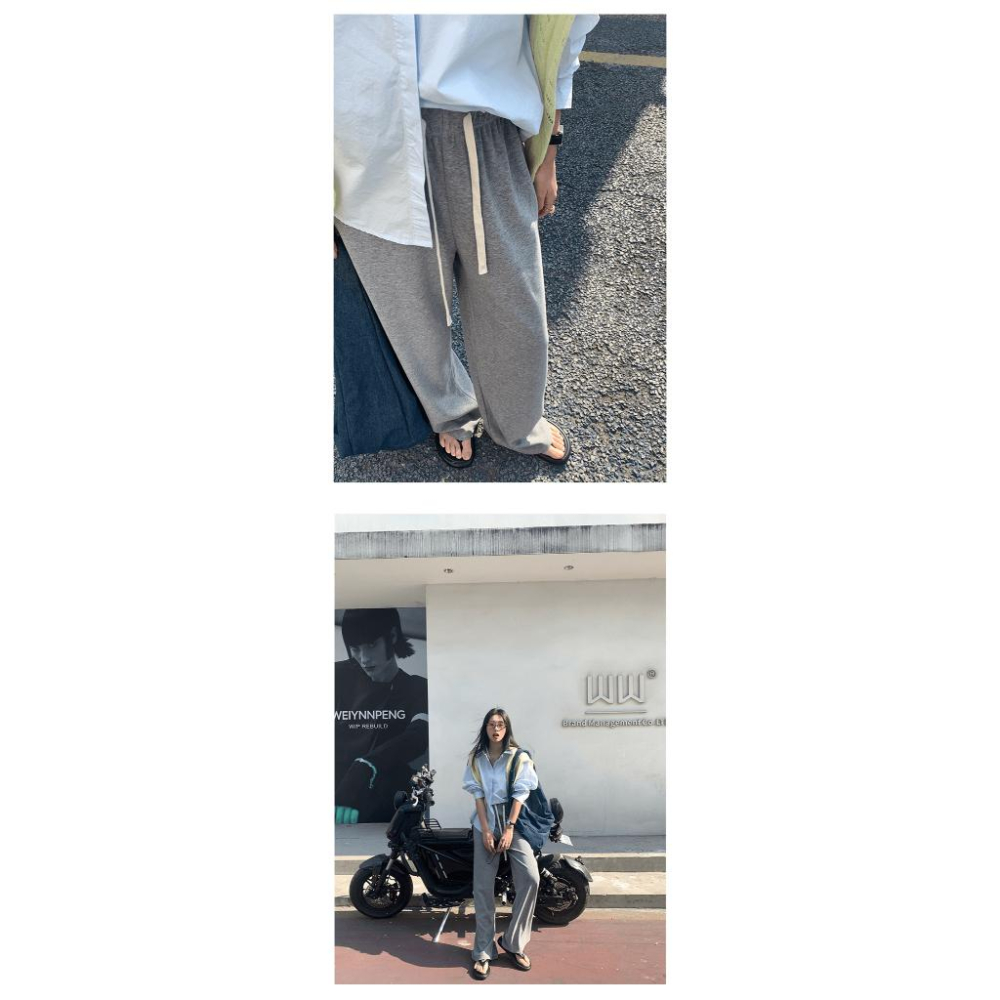 貓町選品🐯台灣現貨【H5030】實拍早春韓系簡約棉質闊腿休閒褲-細節圖6