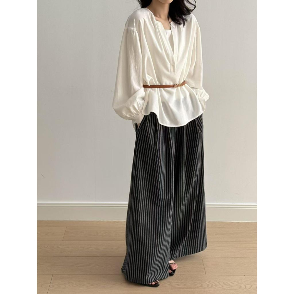 貓町選品🐯台灣現貨【Y82215】實拍春夏棉麻簡約闊腿褲-細節圖4