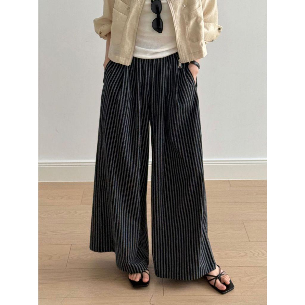 貓町選品🐯台灣現貨【Y82215】實拍春夏棉麻簡約闊腿褲-細節圖6